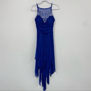 B. Darlin Royal Blue Halter Dress Size 7/8